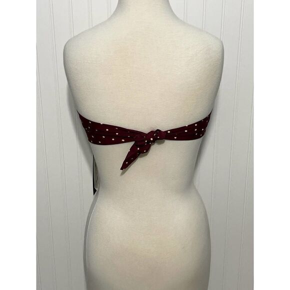 Vix Paula Hermanny Lola Polka‎ Dot Basic Bandeau D Cup Strapless Bikini Swim Top - Picture 7 of 16
